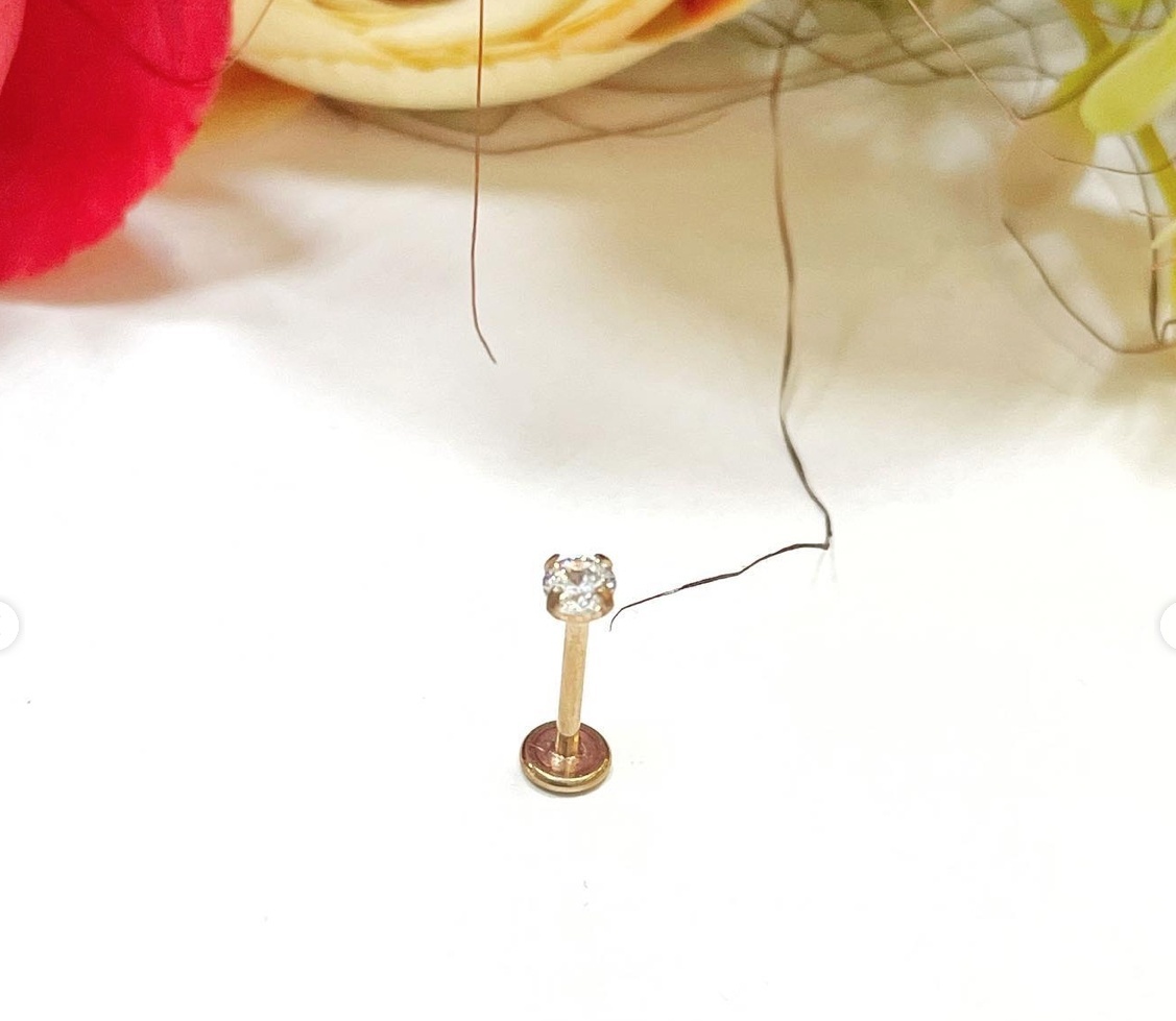 Лабрет Creo хирургическая сталь, цирконий, 1.2*8mm мм