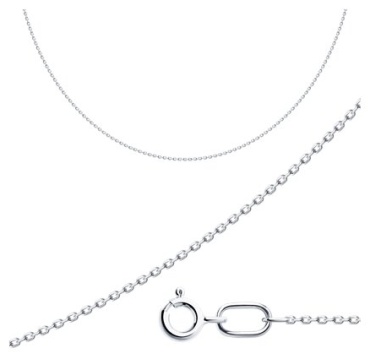 Zlato 478СД96-180-03030-1С1 длина 40 см, вес 1.3 г серебро, плетение якорное