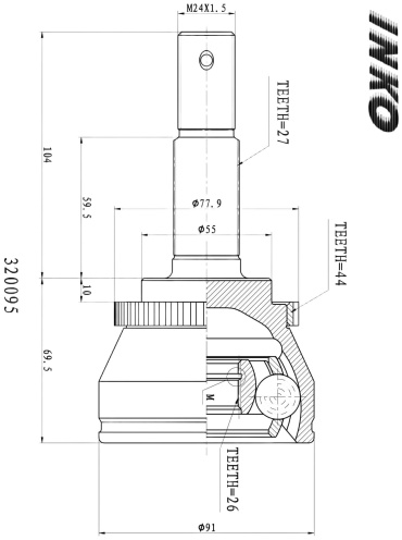 INKO шрус наружный 320095