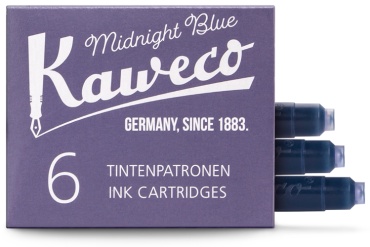 Картридж Kaweco Kaweco Ink Cartridges Midnight Blue 6-Pack, 10000258 1 мл, 6 шт, синий
