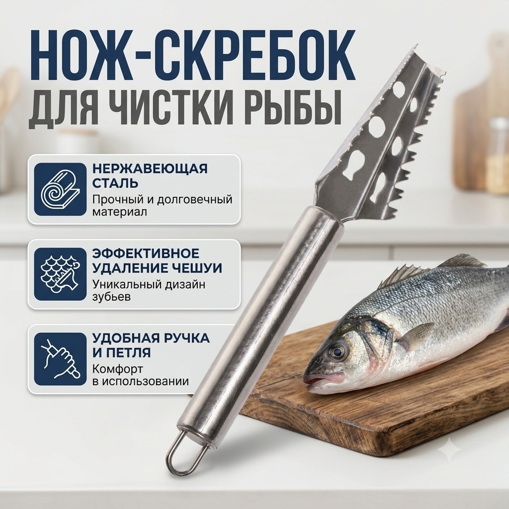 Нож для рыбы , лезвие: нержавеющая сталь 1 шт