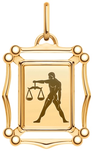 Подвеска Атолл 5470/весы вес 1.12 г золото, без вставок