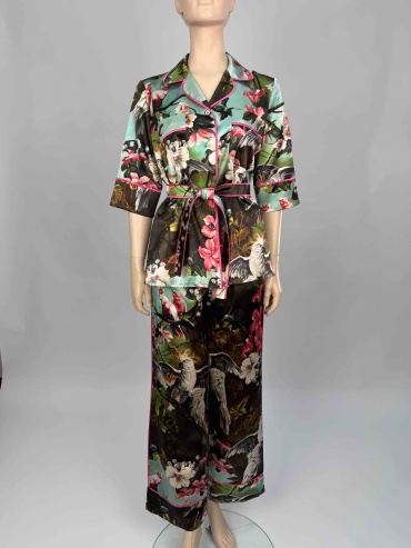 Костюм вечерний JanSoulStyle коричневый, голубой