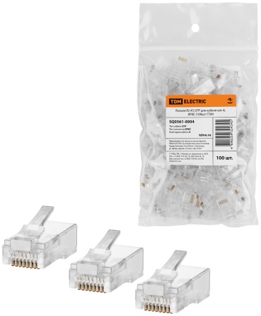 TDM ELECTRIC коннектор RJ45 8Р8С 6 UTP, 100 шт