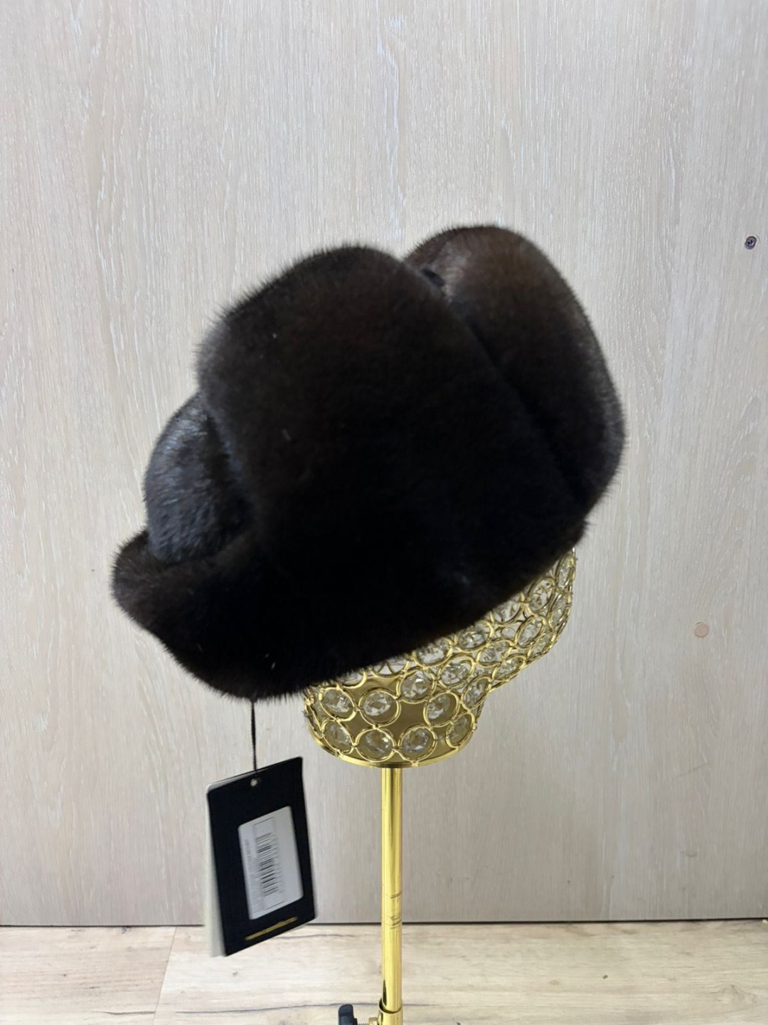 Шапка SemiFur размер 58, 59, 60, 61, коричневый, темно-коричневый