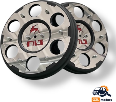 GZL motors Колпаки на Газель ГАЗ, хромированные колпак 16 хром, черный 2 шт для грузового транспорта