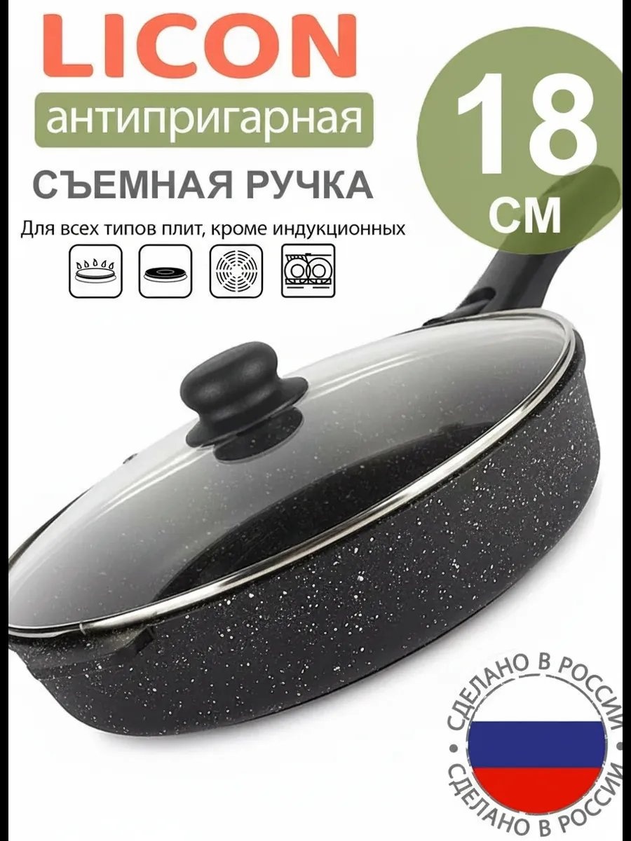 Сковорода Licon 18 см с антипригарным покрытием, алюминий