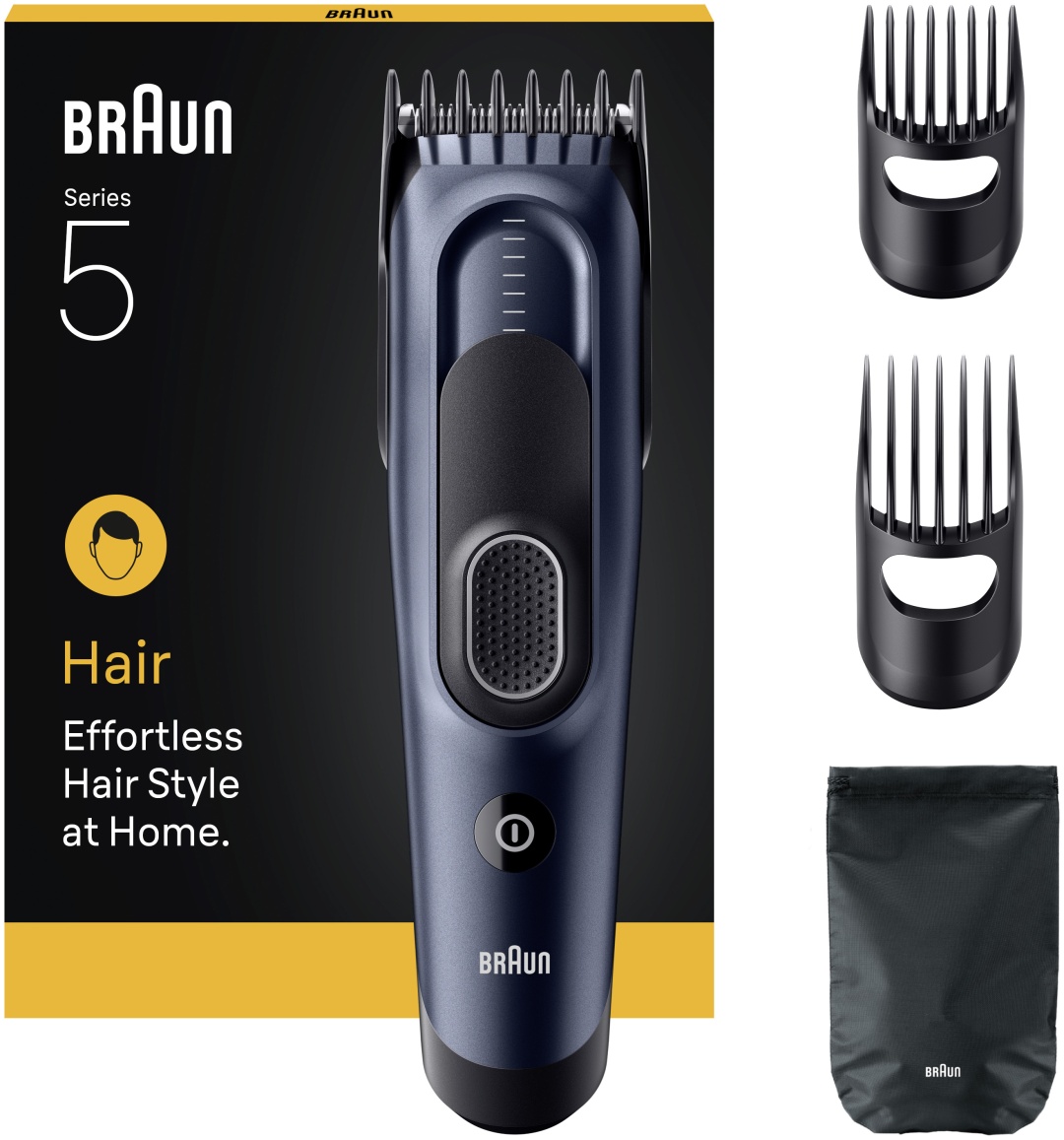 Braun машинка для стрижки HC5550 черный, голубой