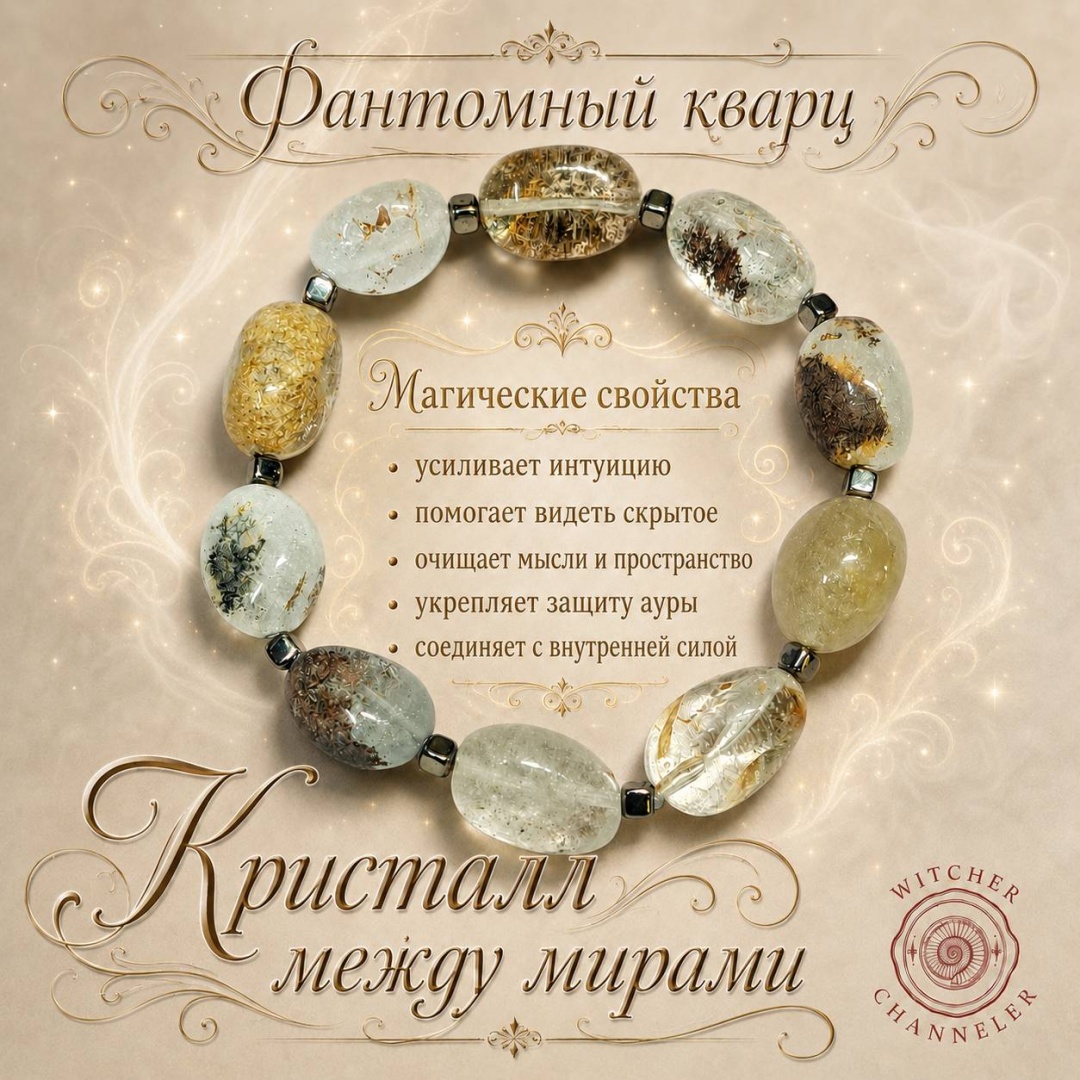 Браслет длина 19 см натуральный камень, кварц, гематит, кварц