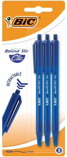 Ручка шариковая Bic 926374 3 шт, 2 мм, цвет чернил синий