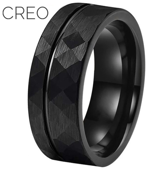Кольцо CREO jewelry KF-183\2 размер 18 вольфрам, без вставок, черный