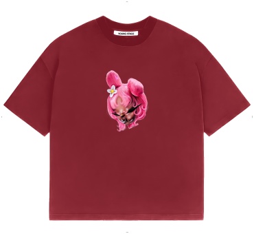 Футболка YOUNG STAGE Pink Head бордовый