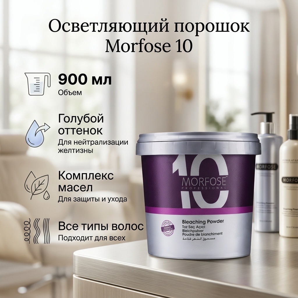 MORFOSE 10 Bleaching Blue осветляющий порошок 900 мл