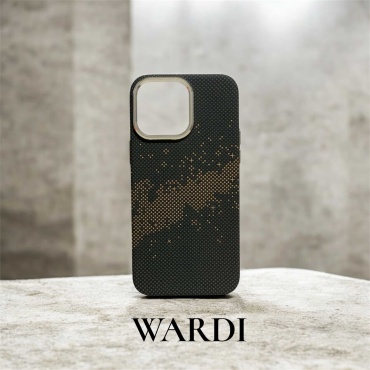 Чехол WARDI для Apple iPhone 15 Pro Max черно-золотой