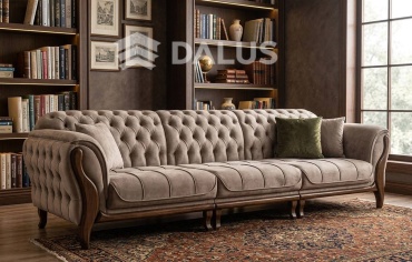 Диван DALUS Люксор, 380х100 см, обивка велюр, коричневый