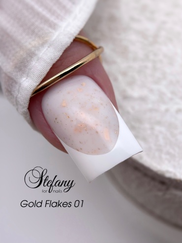 Stefany for nails базовое покрытие Gold flakes 01 камуфлирующее 15 мл