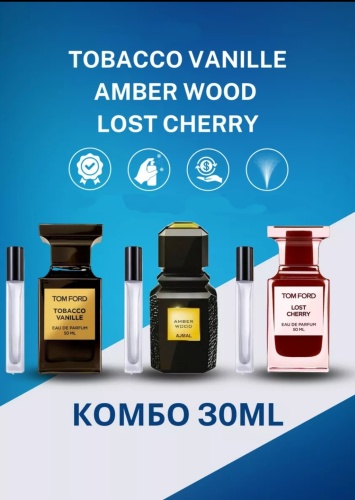 Ajmal По10мл 3шт Tobacco, Lost, Amber. парфюмерная вода EDP 30 мл, унисекс