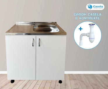Кухонная мойка Casela CasR50x80 80х50х13 см, нержавеющая сталь, тон алюметаллик