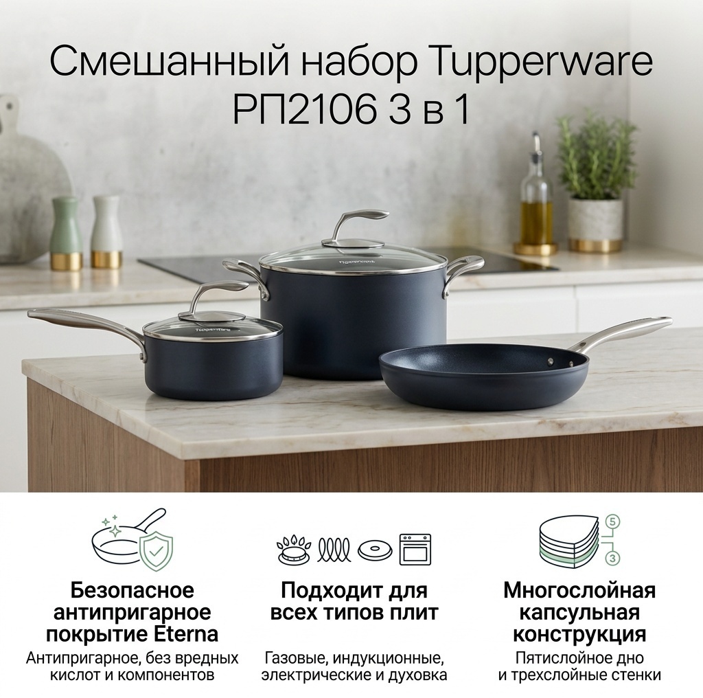 Смешанный набор Tupperware 3 в 1