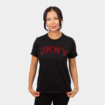 Футболка DKNY черный, бордовый