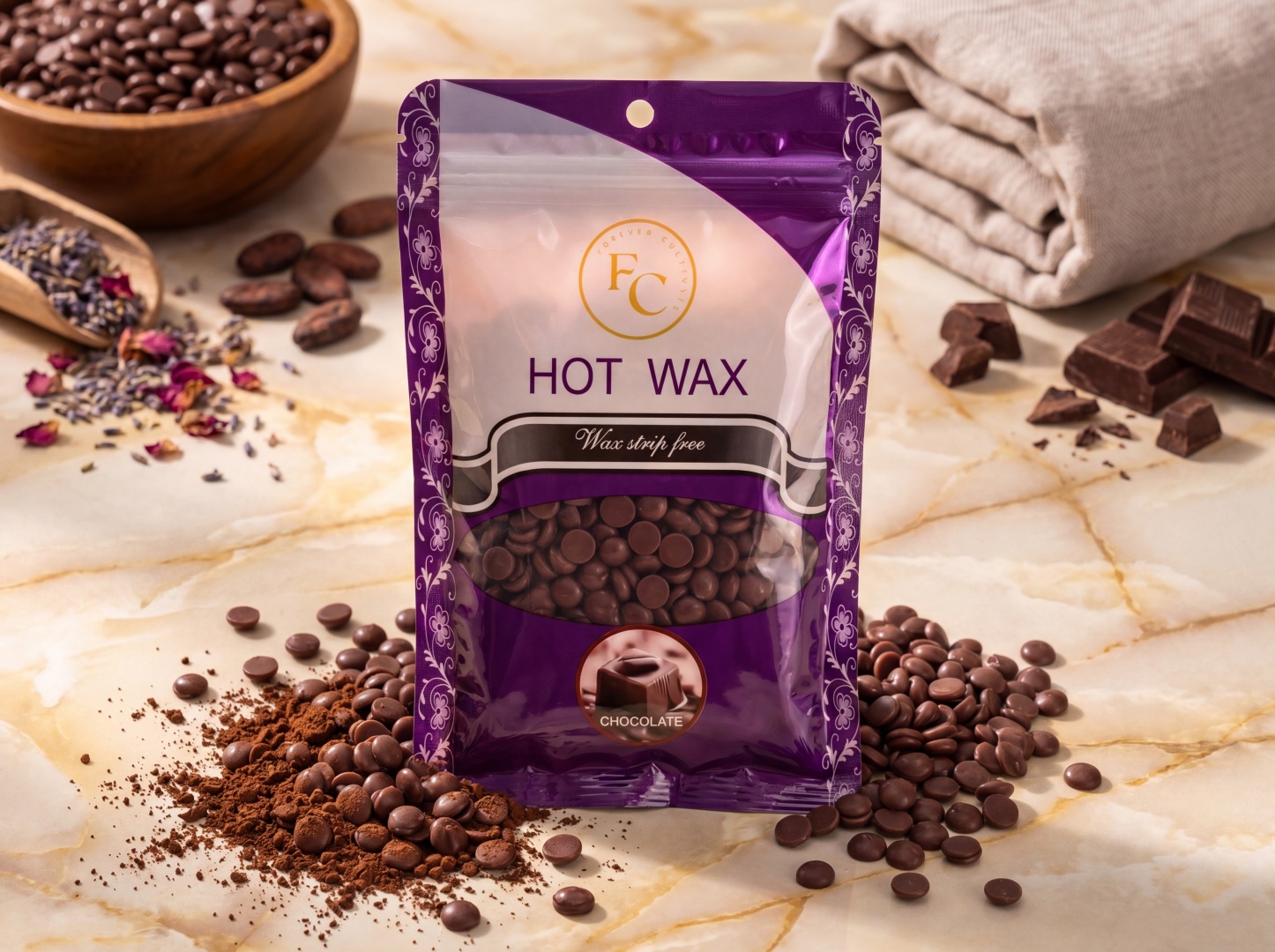 Воск пленочный FC Forever Cultivate Hot Wax Шоколад плотность средняя в гранулах 100 г