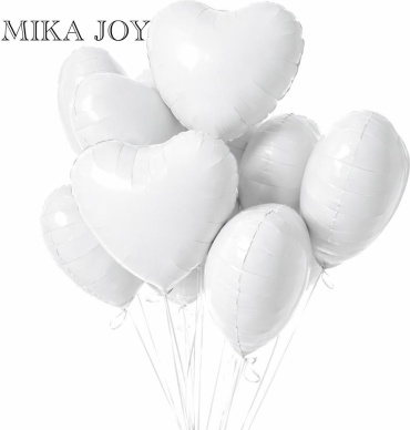 Набор воздушных шаров MIKA JOY сердце 10 шт, белый
