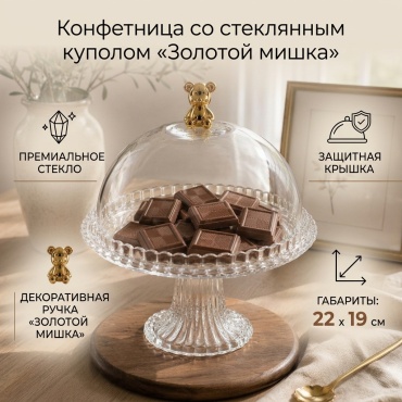 Конфетница Конфетница с крышкой 30400943_217185142 круглая 1 шт
