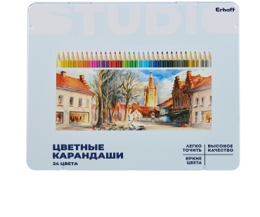Цветной карандаш Erhaft форма трехгранная 24 шт