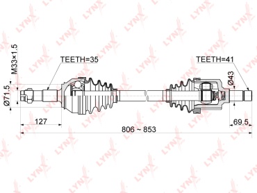 LYNXauto привод колеса в сборе CD1045