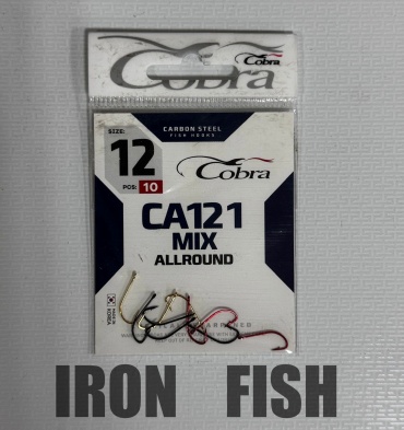 Крючок для рыбалки Cobra CA121 MIX Allround одинарный красный 10 шт