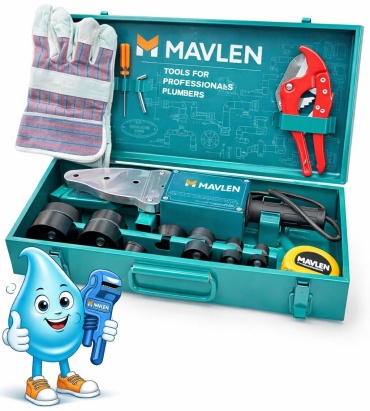 Аппарат для сварки пластиковых труб MAVLEN раструбный Аппарат для сварки пластиковых труб MAVLEN PN полный набор 2000 Вт