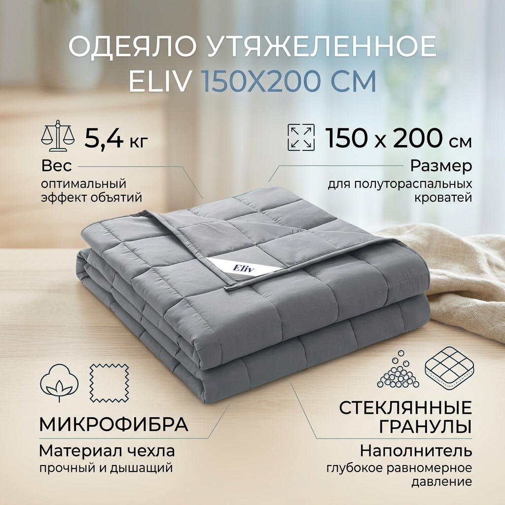 Утяжеленное одеяло Eliv ODEd456yu 150x200 всесезонное