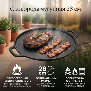 Сковорода 28 см , чугун