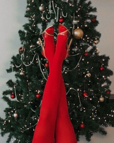 Колготки MinMin velour красный