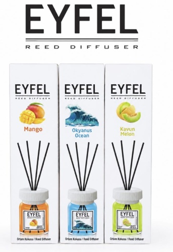 Диффузор с палочками Eyfel Mango, Ocean, Melon 120 мл