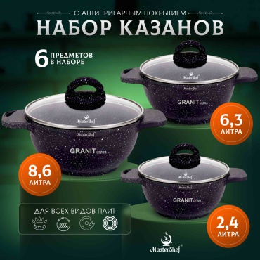 Набор казанов MasterShef 6 в 1
