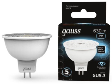 Gauss 7W GU5.3, светодиодная, нейтральный белый