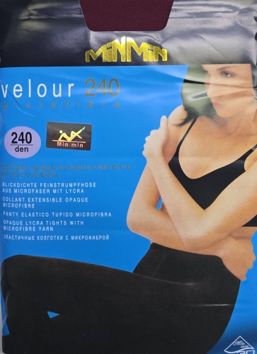 Колготки MinMin velour бордовый