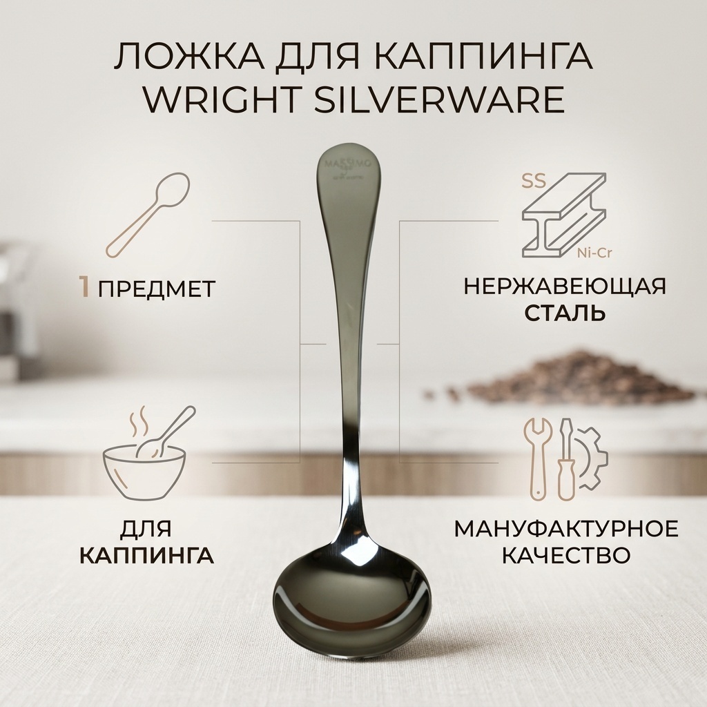 Ложка 1 шт, серебристый Каппинг ложка