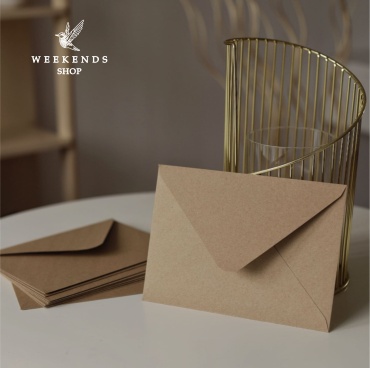 Weekends-shop конверт для денег Конверт подарочный для сертификатов, для денег, А7 9 х 13 см, 100 шт, крафтовый 100 шт