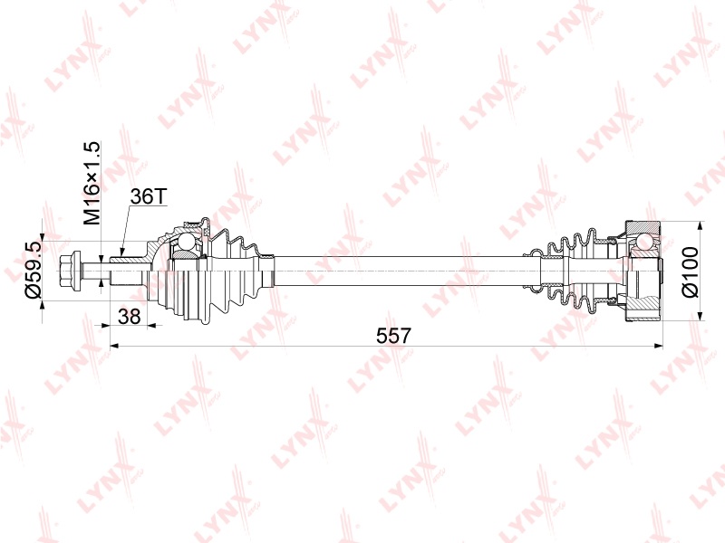 LYNXauto привод колеса в сборе CD1132