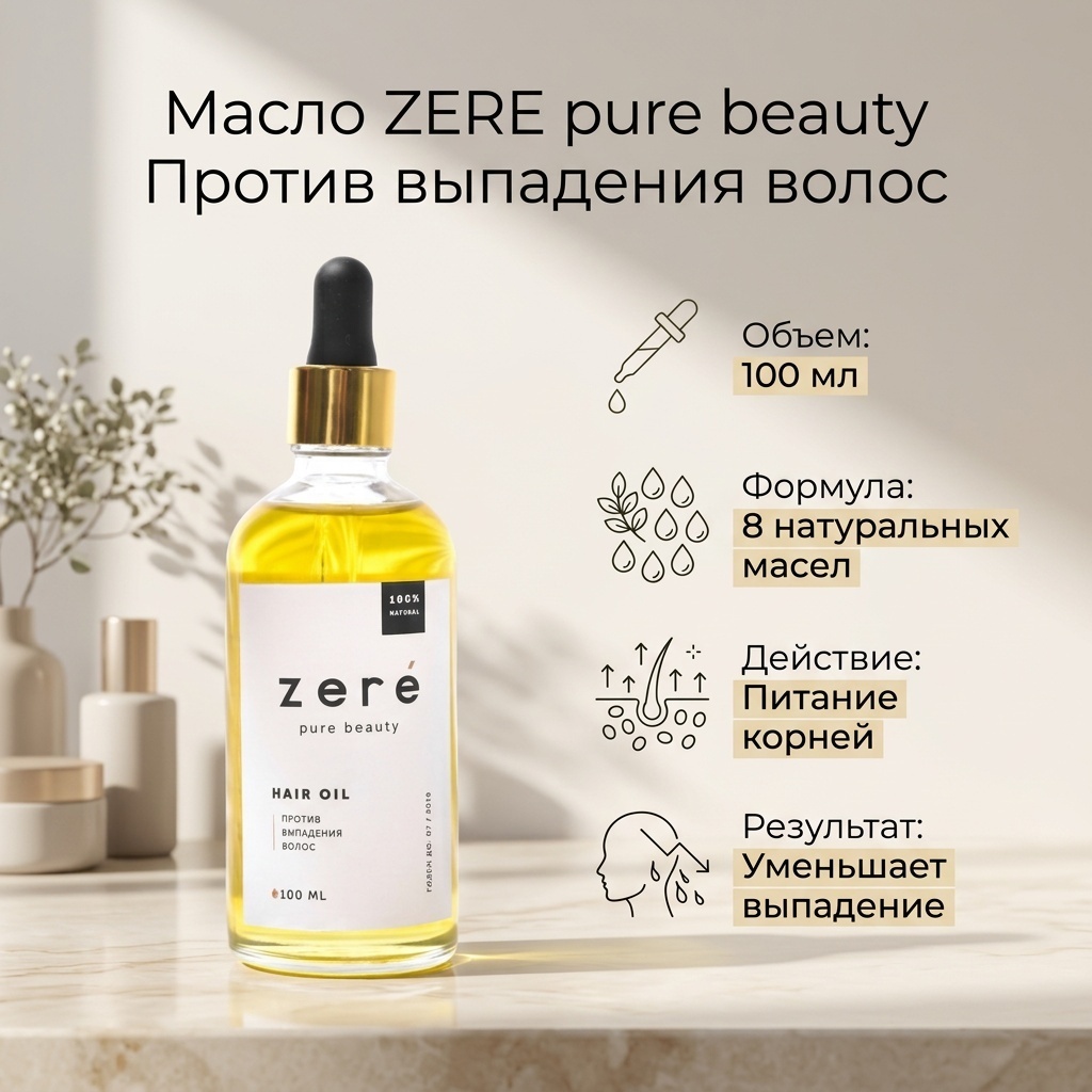 ZERE PURE BEAUTY Против выпадения волос масло 100 мл