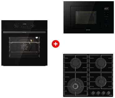 Gorenje BO6737E02NBG + Микроволновая печь Gorenje BM201M2BG + Варочная поверхность Gorenje GTW641BHF черный