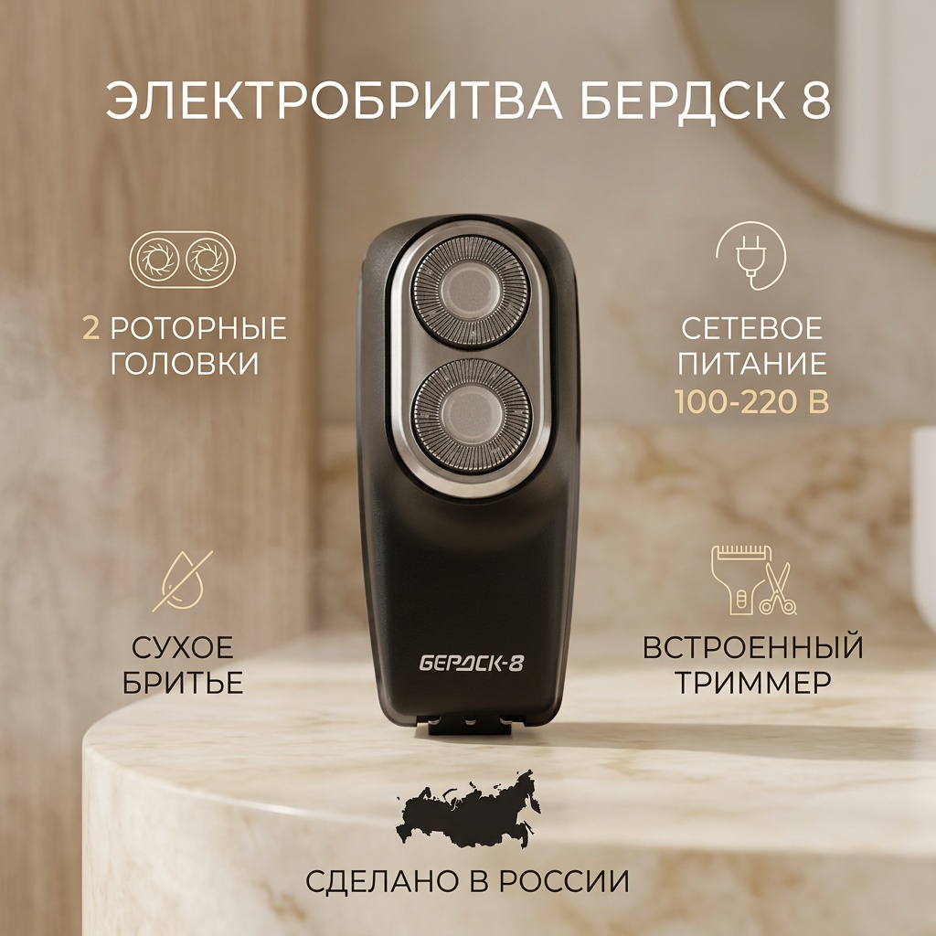 Электробритва БЕТРО Бердск 8 роторная