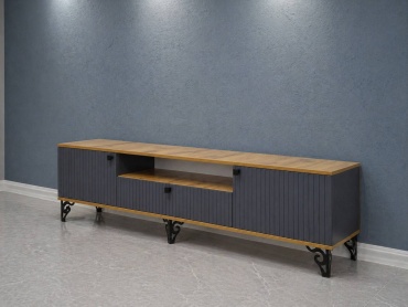 ТВ-тумба напольная Аксион 082413930, 180x46x35 см, коричневый, графит