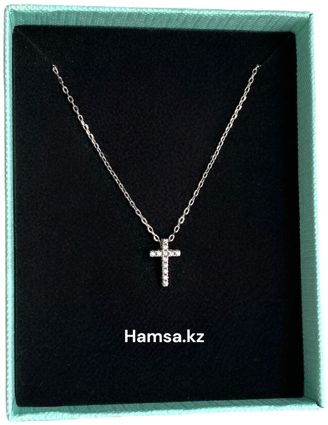 Колье Hamsa.kz Крестик длина 45 см вес 1.85 г серебро, фианит