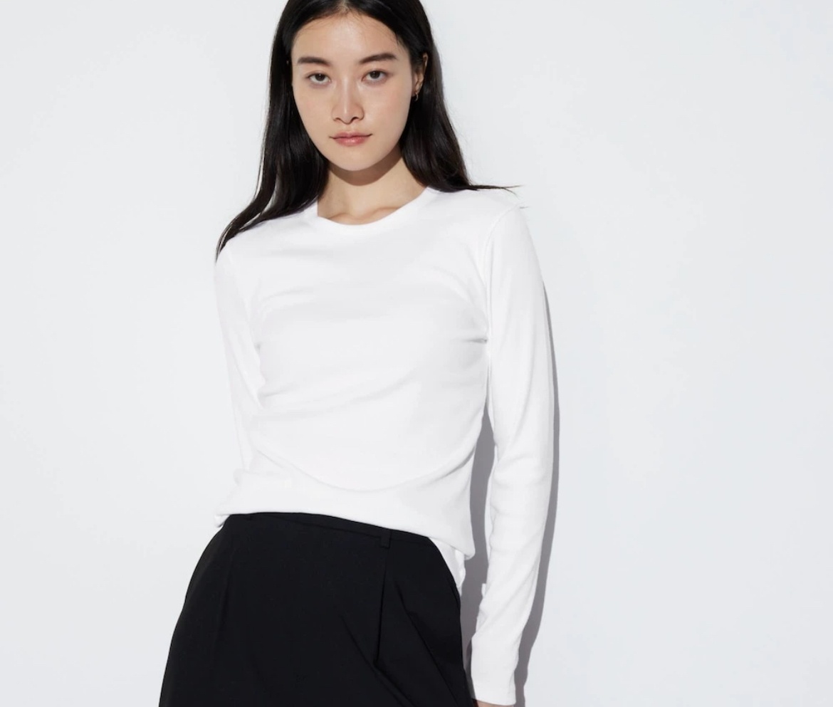 Лонгслив Uniqlo белый