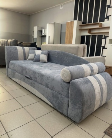 Мини-диван Citadella Машинка, 230х85 см, обивка велюр, белый
