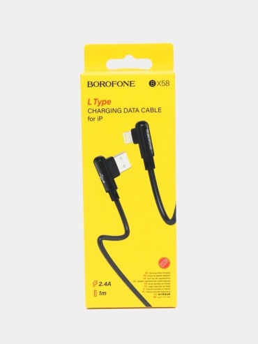 Кабель Borofone USB Type-A (M), Lightning (M), 1 м, BX58 черный