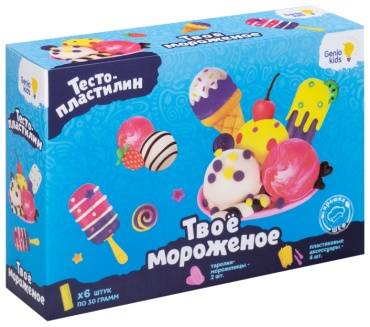 Тесто для лепки Genio Kids Набор для детской лепки "Твое мороженое", TA2042 количество цветов: 6 шт